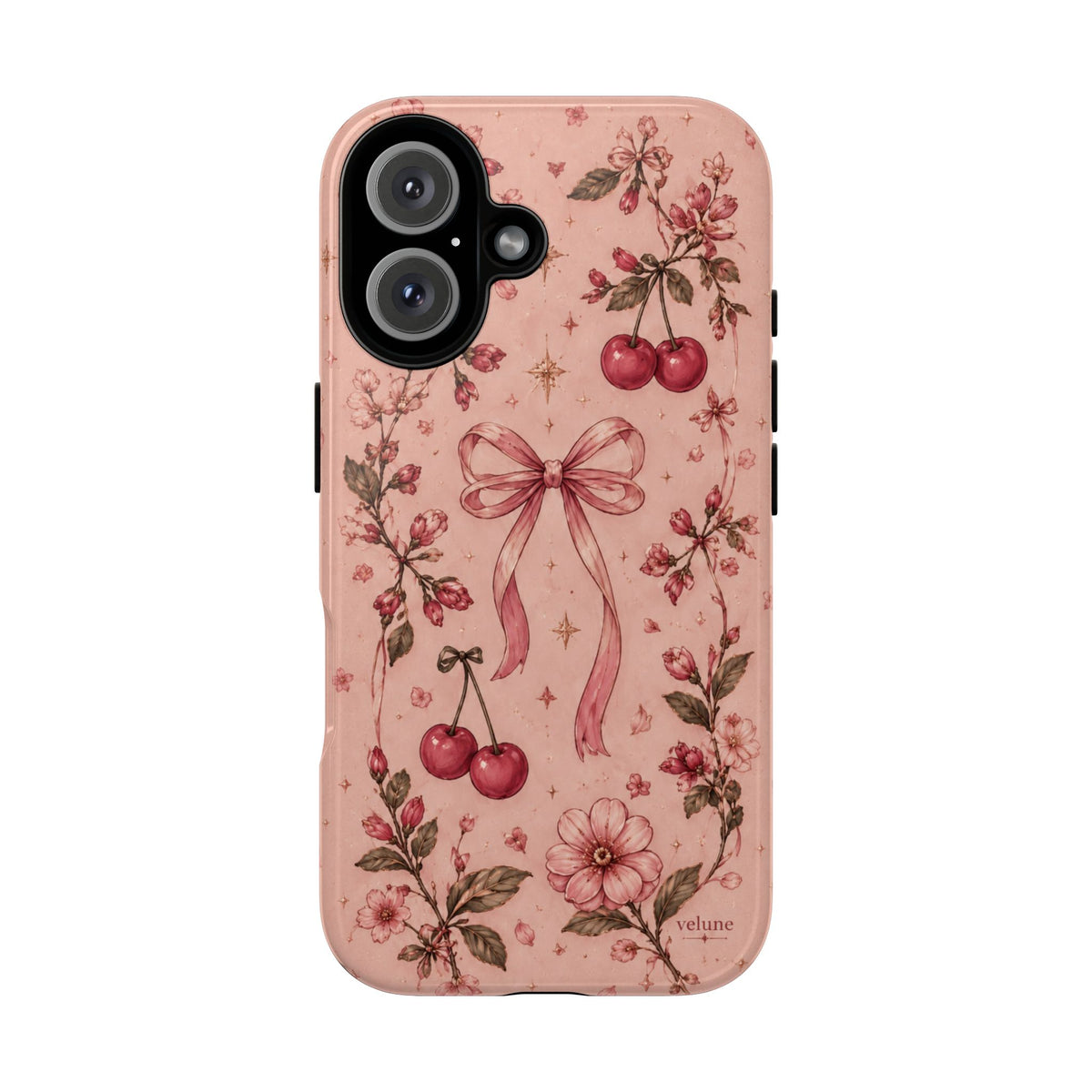 Vintage Cherry Floral Bow Phone Case