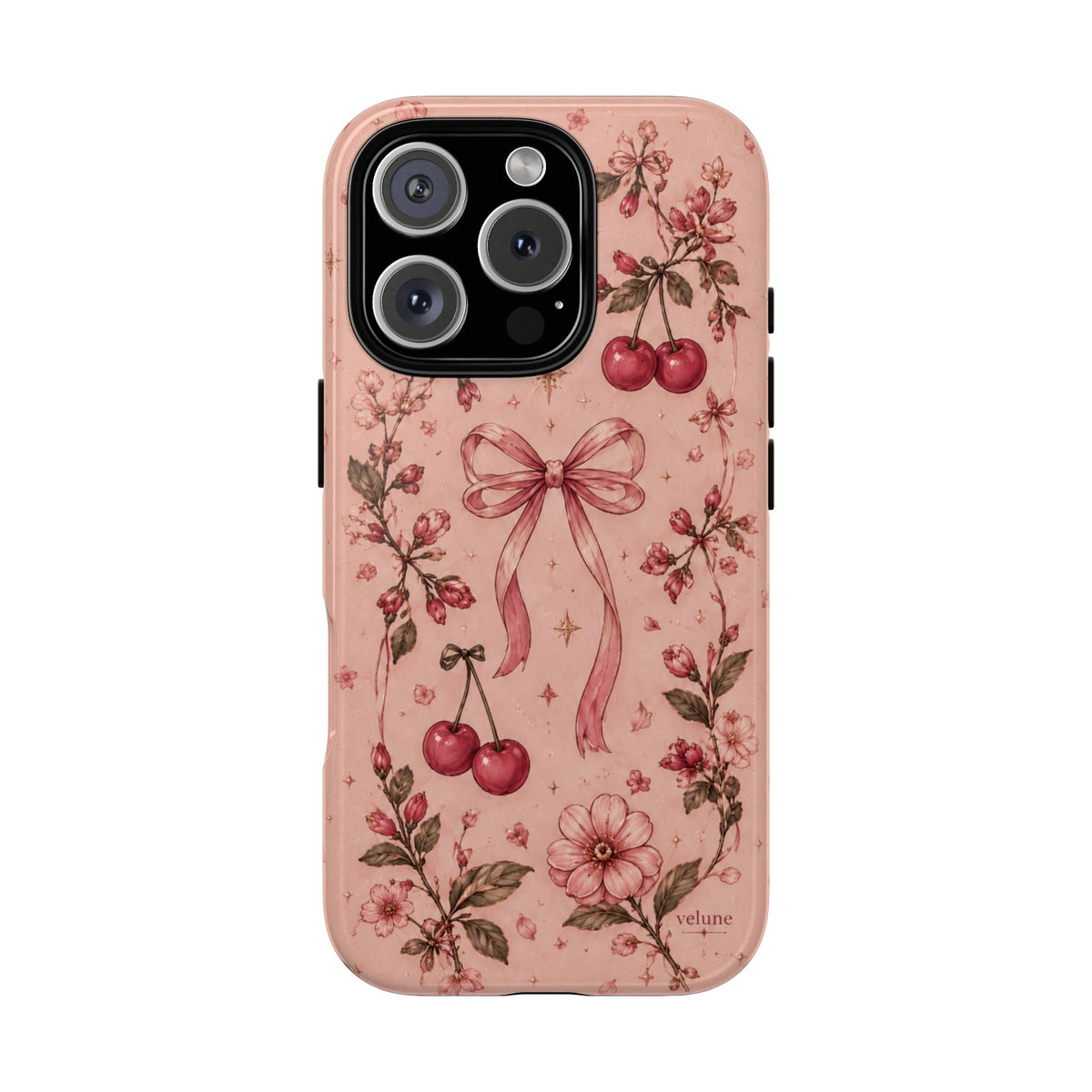 Vintage Cherry Floral Bow Phone Case