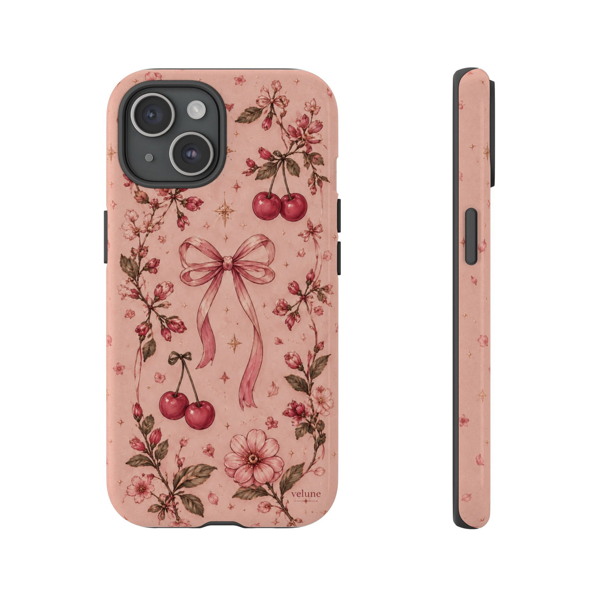 Vintage Cherry Floral Bow Phone Case