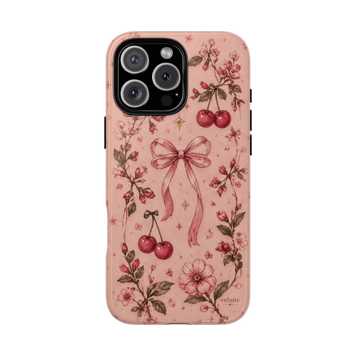 Vintage Cherry Floral Bow Phone Case