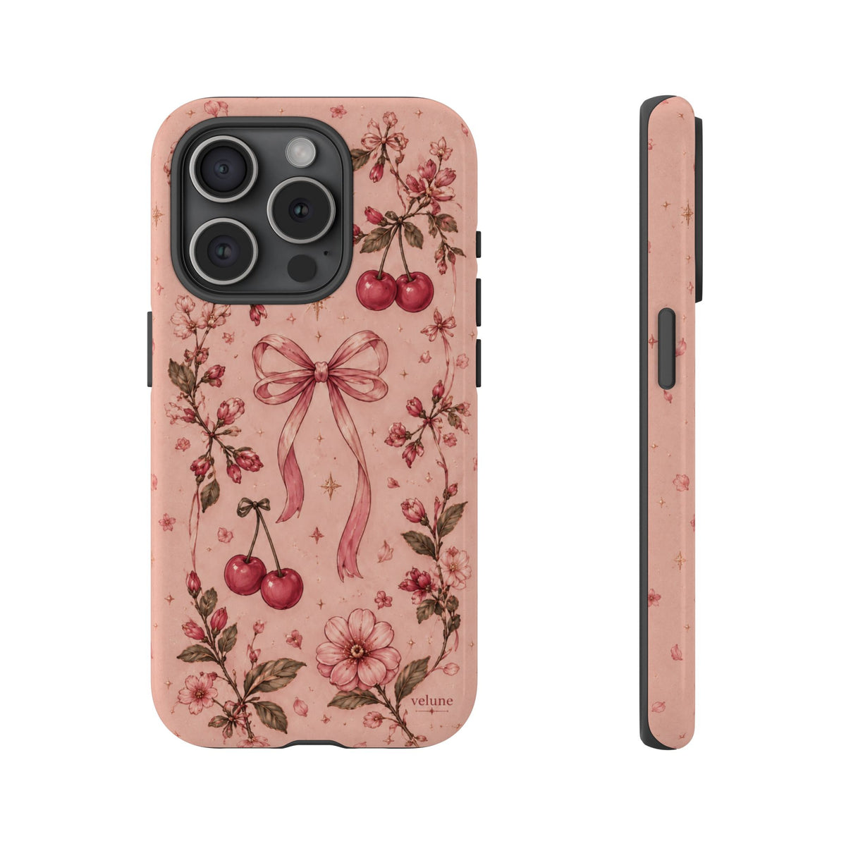Vintage Cherry Floral Bow Phone Case