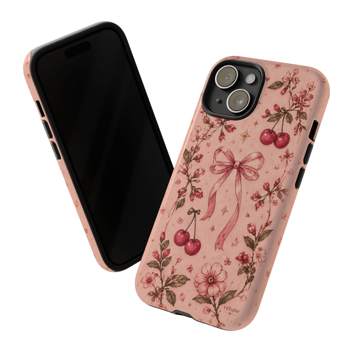 Vintage Cherry Floral Bow Phone Case