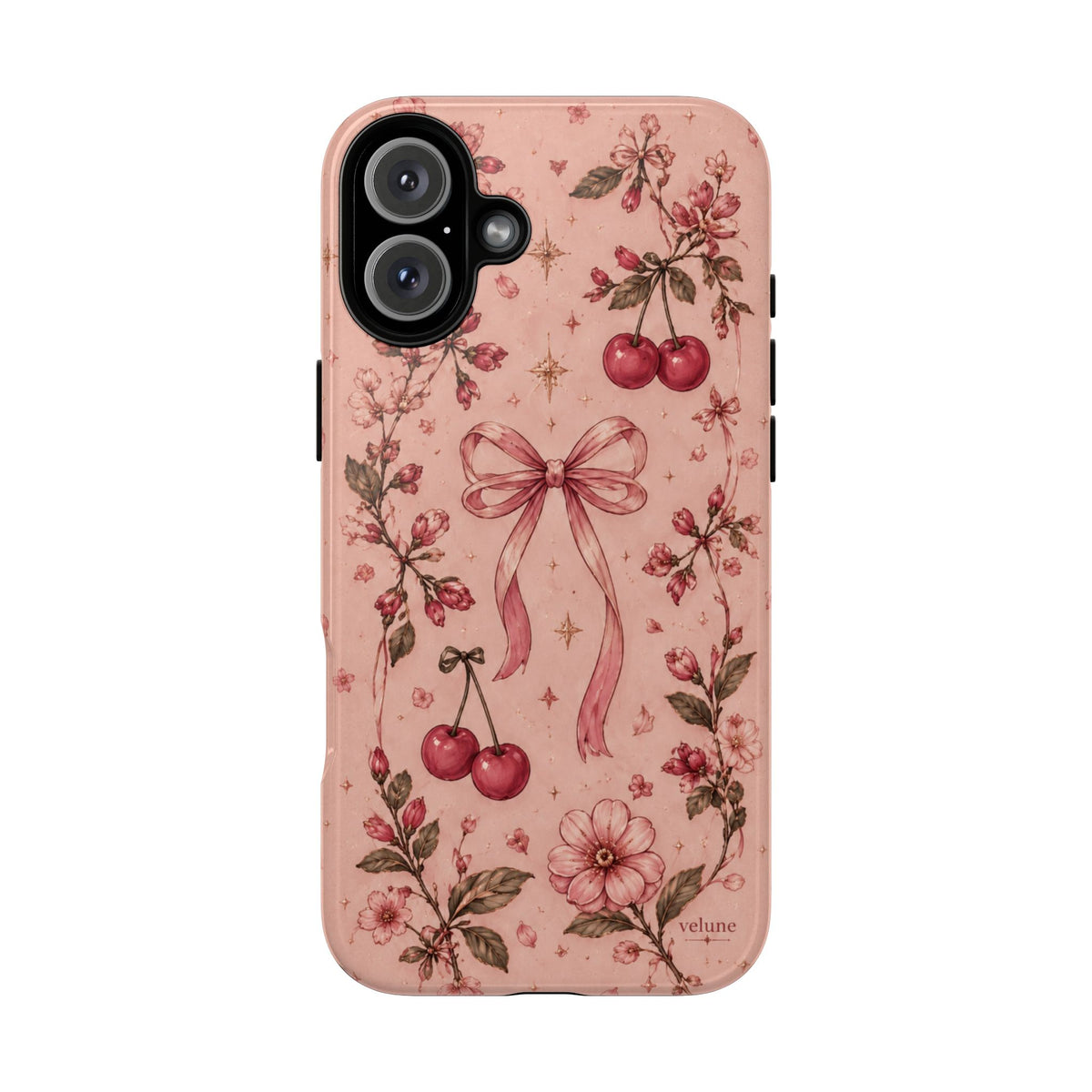 Vintage Cherry Floral Bow Phone Case